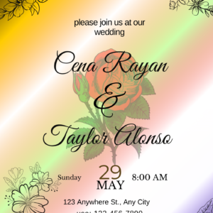 Editable Wedding Invitation Template - RayanDigitalArt